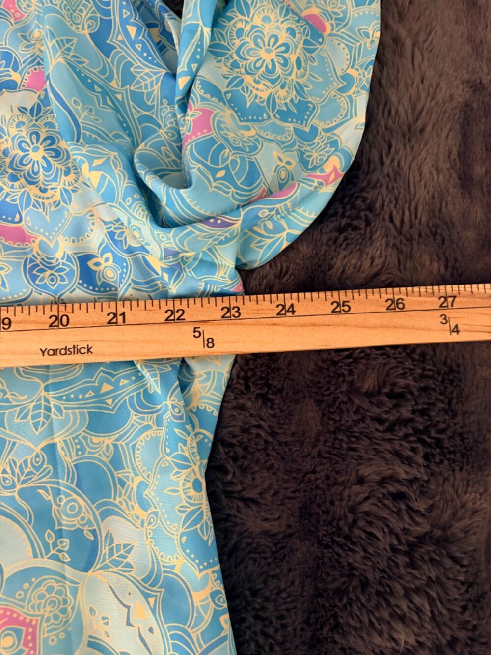 Blue Paisley Mandala Tunic XXL Long Sleeve Lightweight Boho Blouse Resortwear - Picture 3 of 10